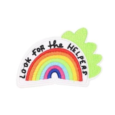 Imagem de Ruoming 1 peça de adesivos modernos bordados com emblema engraçado aplique de ferro em emblema costurado (4,8 x 5,3 cm)