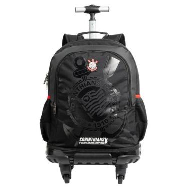 Imagem de Mochila Escolar 4 Rodas Alças Luxo Corinthians SCCP Original - Xeryus