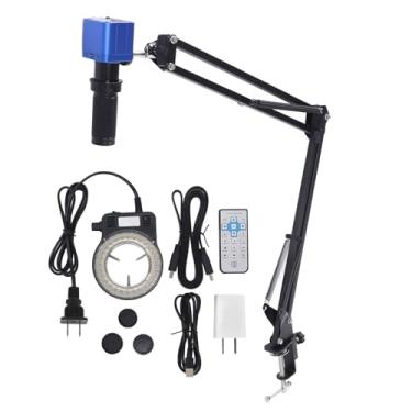 Imagem de LiebeWH Câmera de Microscópio Eletrônico 1080P 24MP HD Microscópio de Vídeo Industrial Com Lente de Montagem 150X C e Anel de Luz LED (plugue americano)