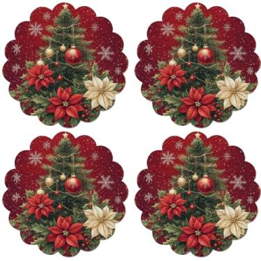 Imagem de Conjunto de jogo americano impresso de 4 peças, protetor de mesa de 36 cm para arranjo de jantar ocidental