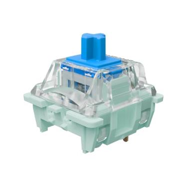 Imagem de Zjmehty Interruptores pré-lubrificados com mola de dois estágios Gateron Jade Blue V3 Pro, interruptores clique/RGB/LED de 3 pinos 60gf para teclado mecânico (azul, 108 peças)