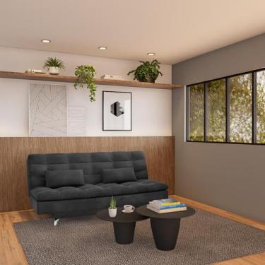 Imagem de Sofá-Cama 3 Lugares Casal Perseu Suede Cinza - Mobly