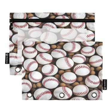 Imagem de Wassud Bolas de beisebol lisas, pacote com 2, pastas de fichário com 3 furos, pasta de arquivo organizadora para casa, escritório