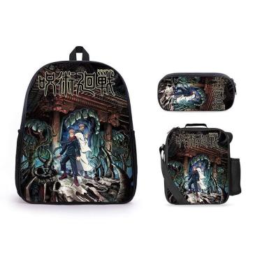 Imagem de Conjunto de mochilas escolares Jujutsus Kaisens, mochila escolar de anime, 3 unidades