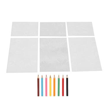 Imagem de AYNEFY Papel Termorretrátil de Flores, Material BOPS, Fácil de Usar para Artesanato DIY, Perfeito para Joias e Decorações, 6 Folhas Com 8 Lápis de Cor