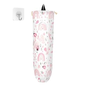 Imagem de xigua Suporte de parede para saco de plástico arco-íris com cordão, pacote com 2, organizador de sacolas de compras reutilizáveis para bolsas, meias, roupas íntimas e gravatas