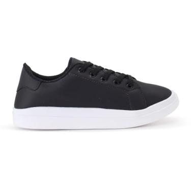 Imagem de Tênis Branco Feminino Casual Sneaker Básico Confortável Leve (Preto, BR, Adulto, Numérico, 36)