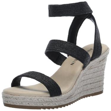 Imagem de Anne Klein Sandália feminina Willa Espadrille Wedge, Preto, 38