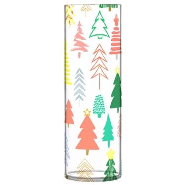 Imagem de Burbuja Vaso de flores de árvore de Natal, não quebrável, alto, redondo, transparente, vaso cilíndrico para decoração de casa, escritório, buquê de casamento