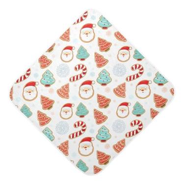 Imagem de Burbuja Toalha de banho de bebê Christmas Cookies - Toalha com capuz de musselina macia e absorvente para recém-nascidos, 76 x 76 cm