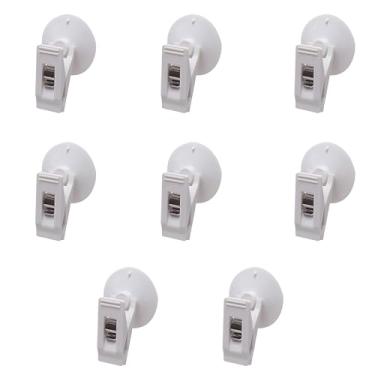 Imagem de Pacote com 8 clipes de ventosa, ganchos de cortina de chuveiro, tanque de peixes, proteção contra respingos, ventosas, suporte de grampo para parede, resistente, para carro, janela, vidro, geladeira