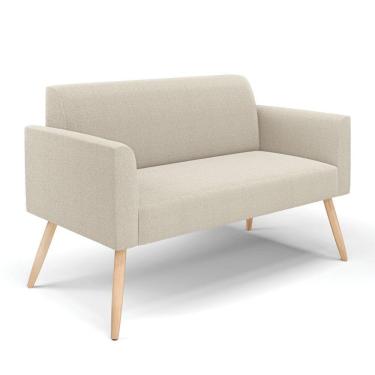 Imagem de Sofá 2 Lugares Namoradeira Pé Palito Natural Marisa Bouclê Bege D03 - D'rossi