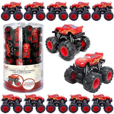 Imagem de 24 Carrinhos Relâmpago Mcqueen de Fricção Big Foot 9cm Lembrança p/ Sa
