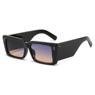 Imagem de Óculos de Sol UV400 - Cores Vibrantes, Hastes Largas, Lentes Degradê, para Homens e Mulheres, Esportivos, ao Ar Livre, Corrida, Ciclismo, Preto e Cinza