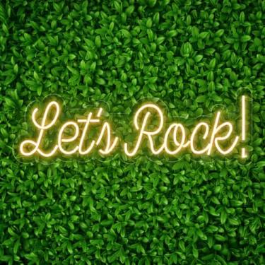 Imagem de Painel Luminoso Neon Led Lets Rock! Decoração Festa Branco 127/220v (Branco Quente)