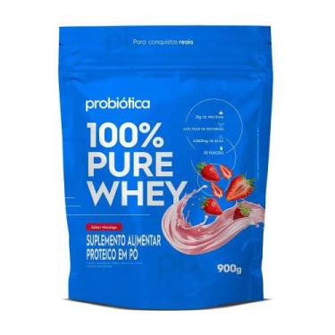 Imagem de 100% Pure Whey Protein concentrado Refil 900g Probiotica - ProbiÓtica,