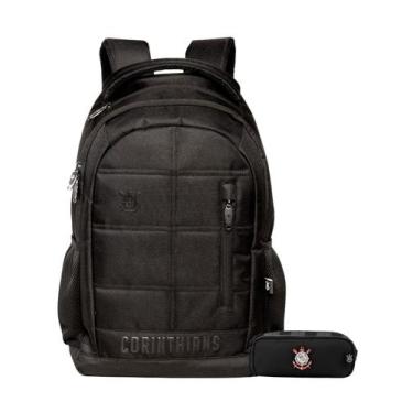 Imagem de Kit Corinthians Timão Mochila Costa Esportiva + Estojo Duplo - Xeryus
