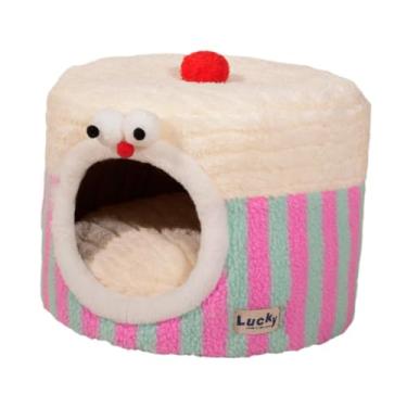 Imagem de Ｂｅｓｇａ Casinha macia para gatos com almofada removível e lavável, tipo tenda/caverna, ideal para gatinhos, cachorros e outros animais de estimação, L