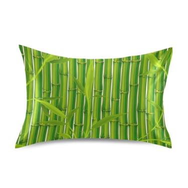 Imagem de Fronhas Engraçadas Vibrantes Folhas Verdes Pastel Cetim Padrão King Queen Capas de Travesseiro Macio Refrigerante Queen Size 76.2 cm x 50.8 cm