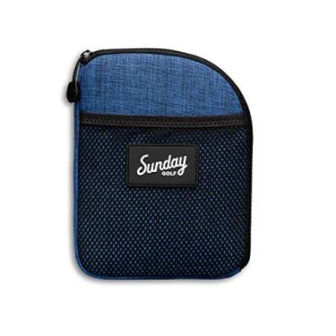 Imagem de Bolsa para objetos de valor de golfe com clipe da Sunday Golf | Zíper, nylon resistente à água, para camisetas extras, lápis, marcadores de bola (azul/preto)
