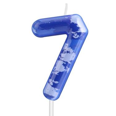 Imagem de Velas Aniversário Número Camuflado, Velas Camo Topper de Bolo Tema Exército para Meninos Decorações Festa Aniversário Camo Suprimentos Festa Tema Caça (Número 7)