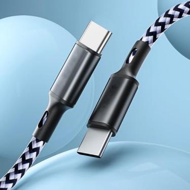Imagem de Cabo de carregamento rápido USB C para USB C, compatível com telefone 16/15 Pro Max/Plus/16E/SE4-1,8 m, cinza