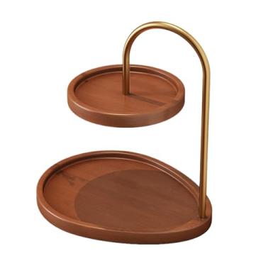 Imagem de Bandejas de para decoração de casa | Suporte de exibição vintage de 2 camadas, suporte decorativo de para exibição - para entrada, quarto, sala de estar, penteadeira, mesa de
