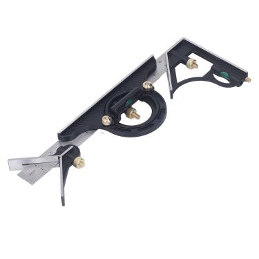 Imagem de Acouto Régua de Medição de ângulo de Combinação Multifuncional de 300MM - Medidor de Aço Inoxidável para Medições Precisas de Comprimento, Profundidade e ângulo