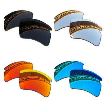 Imagem de LenzProse Lentes de reposição polarizadas de 1,5 mm para óculos de sol Oakley Flak 2.0 XXL OO9488 63 mm, antiarranhões | Ajuste perfeito, Pacote com 4 pares polarizados - 1,5 mm, 63mm