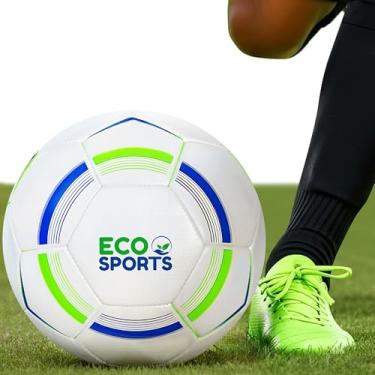 Imagem de Bola de futebol tamanho 4 - Bolas de futebol infantis ecológicas para meninos e meninas - Bola de futebol vegana Balon de Futbol 4 preta