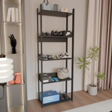 Imagem de Prateleira Para Home Office Livro Estudo Estilo Industrual 1,80cm Altura (Preto)