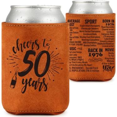 Imagem de Presentes de aniversário de 50 anos, presentes de aniversário de ouro para esposa, marido, amigos, família, colegas, lembrancinhas de festa de aniversário, manga de copo, decoração de mesa para casa