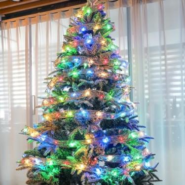 Imagem de Fita Led Natal Decoração 5m LaçOs de Fita de Natal com 50 Luzes Fada Cordas Led áRvore Ornamentos Pisca Pisca Enfeites(Colorido)