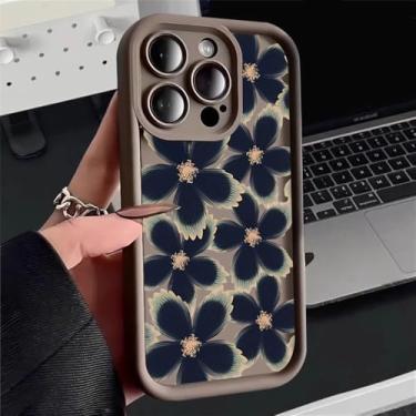 Imagem de Capa para iPhone 16 16E 15 14 13 12 11 Pro Max X XR XS 7 8 16 Plus, à prova de choque, macia, cor café, modelo 2F1370, para iPhone 12.