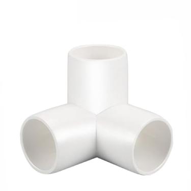 Imagem de Encaixe de tubo de PVC de 3 vias, 3/10.2 cm, pacote com 13 conectores de tubulação de canto de cotovelo de PVC em branco, conectores de tubo de grau de móveis SCH40 - Serve para tubos de cloreto de