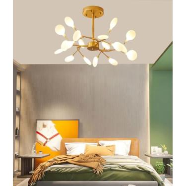 Imagem de Luminária de teto LED inteligente com controle remoto - Lustre regulável e com altura ajustável para sala de estar, quarto, cozinha e sala de jantar - Iluminação moderna para casa (3000k-600