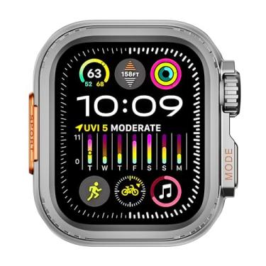 Imagem de HEPUP Para Apple Watch Watch Case 44mm 45mm 46mm 42mm 49mm Caixa de relógio de metal(Grey,49mm)