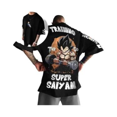 Imagem de Camiseta Casual Oversized De Verão Dragon Ball Vegeta Anime Harajuku P