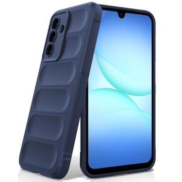 Imagem de BonYonka Capa de silicone para Samsung Galaxy A17, forro de microfibra antiarranhões, capa à prova de choque com proteção para câmera, azul