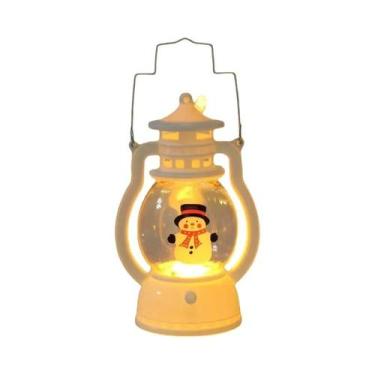 Imagem de Lanterna Portátil De Natal Com Papai Noel E Boneco De Neve, Alimentada