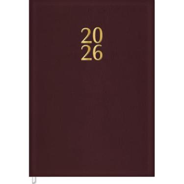 Imagem de Tilibra - Agenda Executiva Costurada Diária 13,4 x 19,2 cm Torino Cores 2026 - Vermelha Bordô
