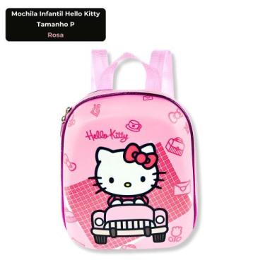 Imagem de Mochila Infantil Hello Kitty Rosa Tamanho P Escolar Emborrachado Resis