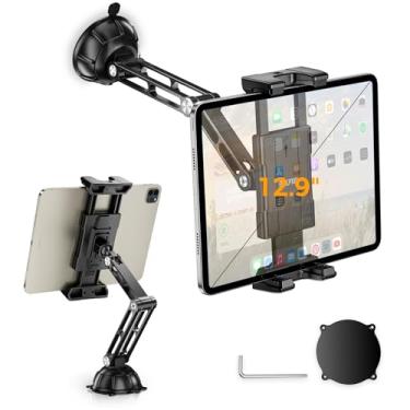 Imagem de OHLPRO Suporte para tablet de caminhão para iPad Dash Holder liga de alumínio para-brisa parede veículo mesa