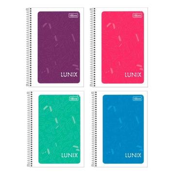 Imagem de Caderneta Espiral Capa Flexível 1/8 Lunix Cores 48 Folhas