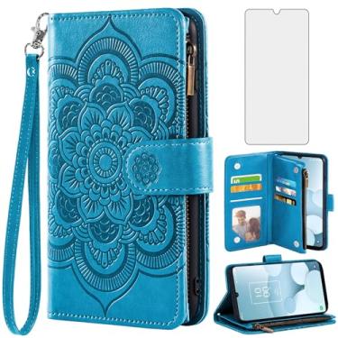 Imagem de Asuwish Capa de telefone para TCL 40 XL/40T 2023 capa carteira com protetor de tela de vidro temperado e flor couro flip porta-cartão de crédito slot acessórios para celular TCL40XL 40XL 5G T608M