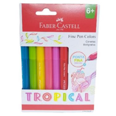 Imagem de Caneta Faber-castell Fine Pen Colors Tropical 0.4 6 Cores - FABER CAST