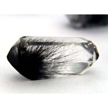 Imagem de Quartzo Tibetano Pedra Natural Bi Terminado Inclusão Negra - Cristaisd