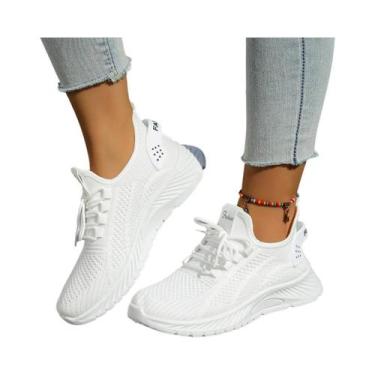 Imagem de Tênis Casuais Femininos 2025 Moda Lazer Esportiva Fly Knit Tendência O