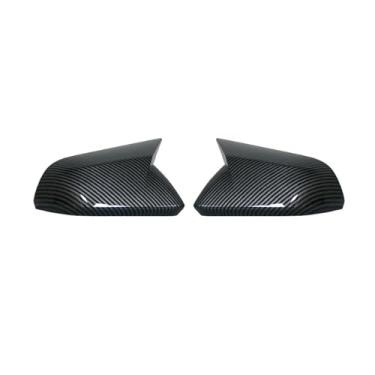 Imagem de Adesivo de fibra de carbono para retrovisor de porta, tampa do espelho lateral do carro, tampa da asa, exterior, compatível com Ford Mustang 2015-2020(With Horn Carbon)