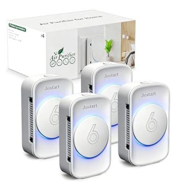 Imagem de JOSTART - Ionizadores De Ar Para Casa (Pacote Com 4), Filtro Íons Negativos, Purificadores Silenciosos Quarto, Escritório, Cozinha, Garagem, Portáteis Odores, Fumaça E Poeira, Animais Estimação, Min